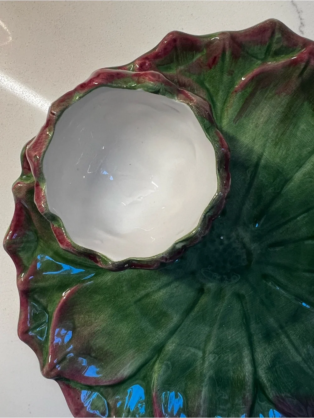 Sur La Table Artichoke plate with dip bowl made in Italy